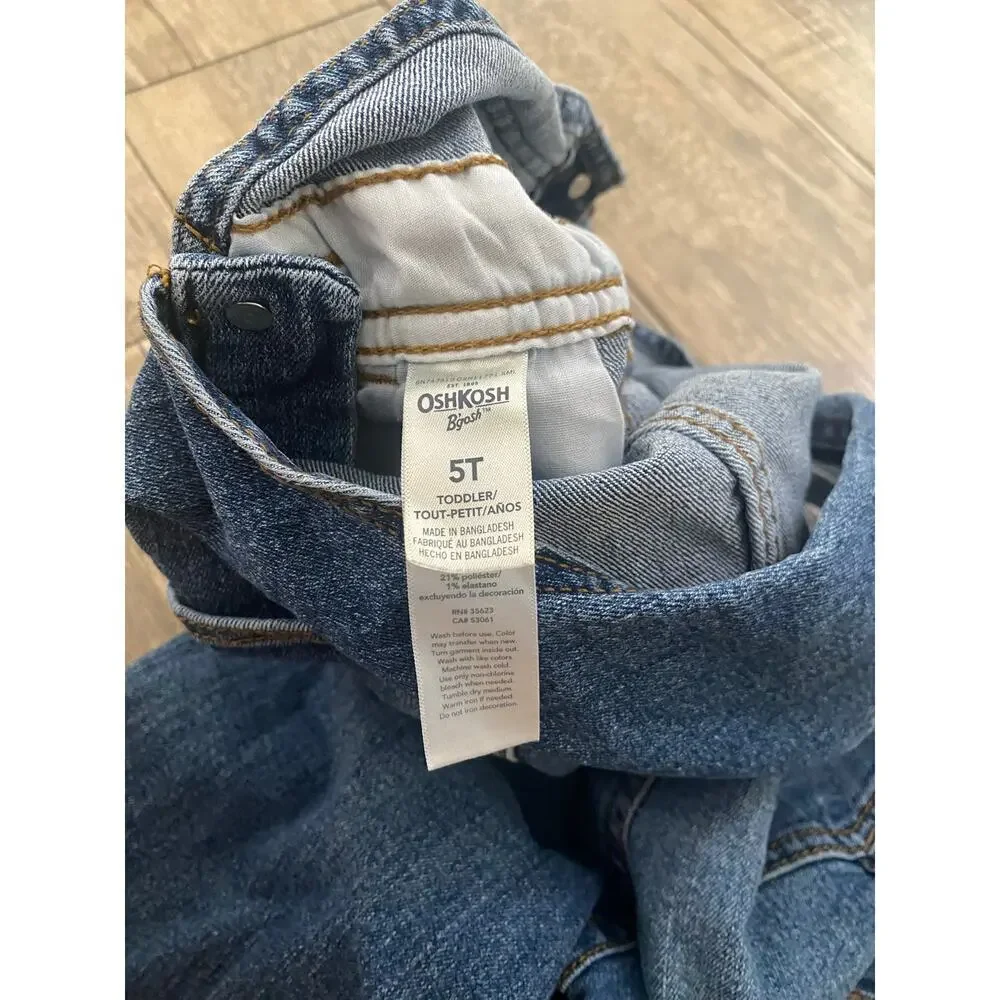 OshKosh B'gosh Kids Blue Toddler Vestbak Dungarees Overalls Jeans Size 5T